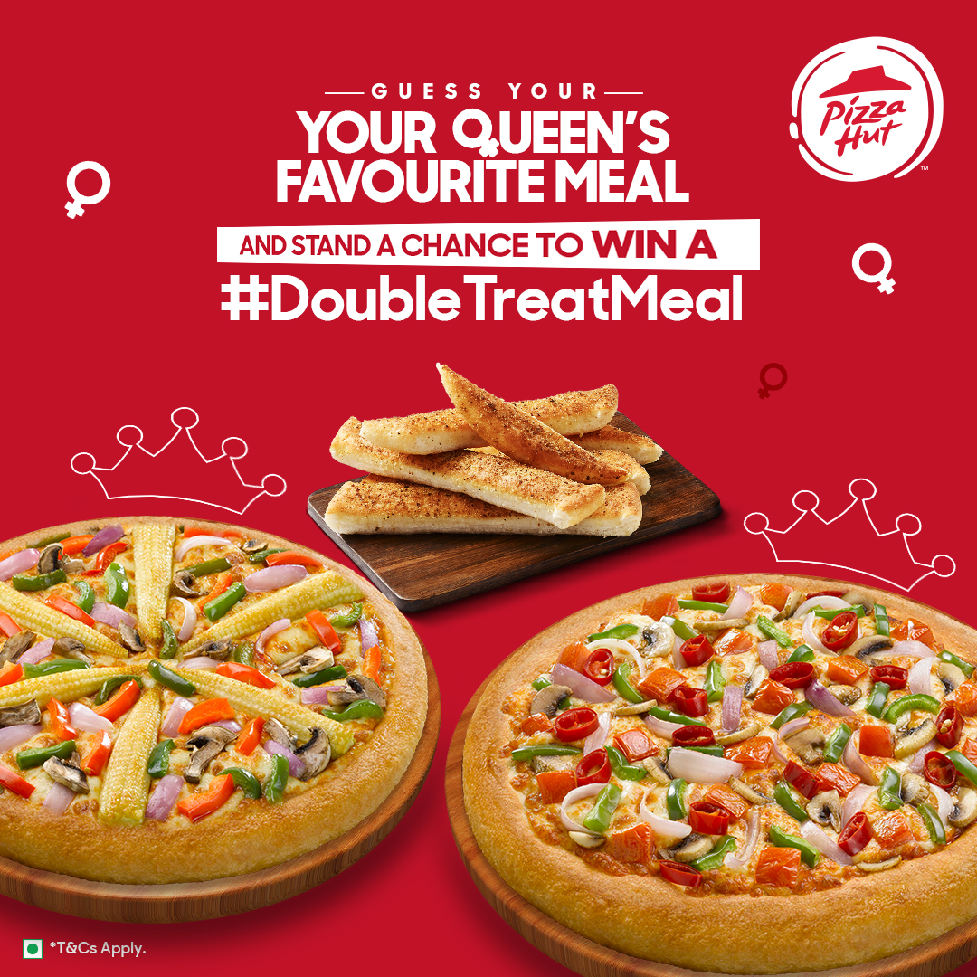 Tag your BFF, tell us her favourite meal from Pizza Hut in the comments and if SHE likes your comment, both of you win a #DoubleTreatMeal for FREE this #WomensDay ❤️ . T&C Apply* -Few lucky winners will win vouchers worth Rs. 500 each -Winners to be announced on 8th March