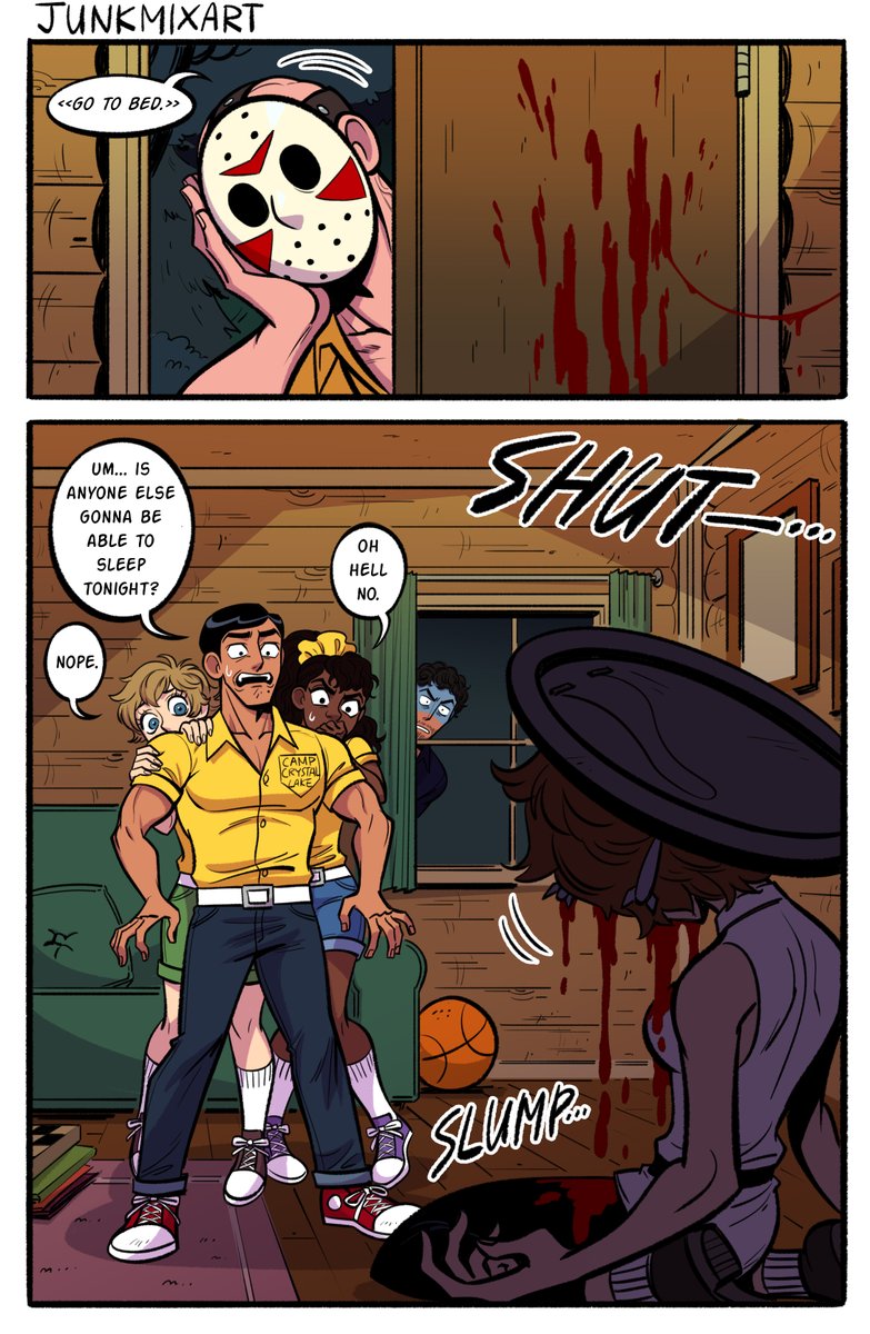 Camp Counselor Jason kills (part 2)
Jason also hit the bull's eye!? RIP Sadie you will not be missed~

(TW// gore, blood) 