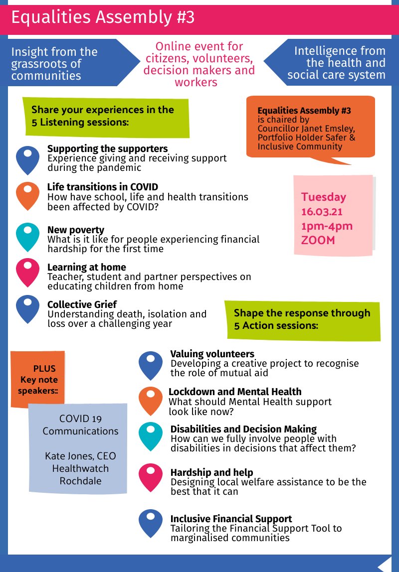 WeActTogether's tweet photo. #EqualitiesAssembly #3 will provide insights from the grassroots of #Rochdale communities. It's working to eradicate inequality & injustice in #Rochdale!
Work in Rochdale borough? Book on #EqualitiesAssembly #3, Tues 16 March, 1 - 4pm, https://t.co/dn3H7NKrbm
#TogetherRochdale https://t.co/9x2iDdAT0J