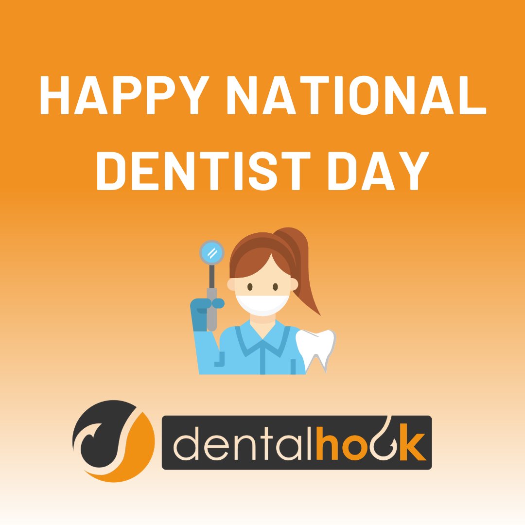 Dentalhook's tweet photo. Happy National Dentist Day! Shout out to all of our good friends and amazing clients who are changing the world one smile at a time!! 😁🦷 
⠀⠀
#DentalMarketing #Marketing #DigitalMarketing ⁣⁣#nationaldentistday  #nationaldentistday2021 #SeHablaEspañol #5StarReview ⁣#dentist https://t.co/9H4zElgMAd