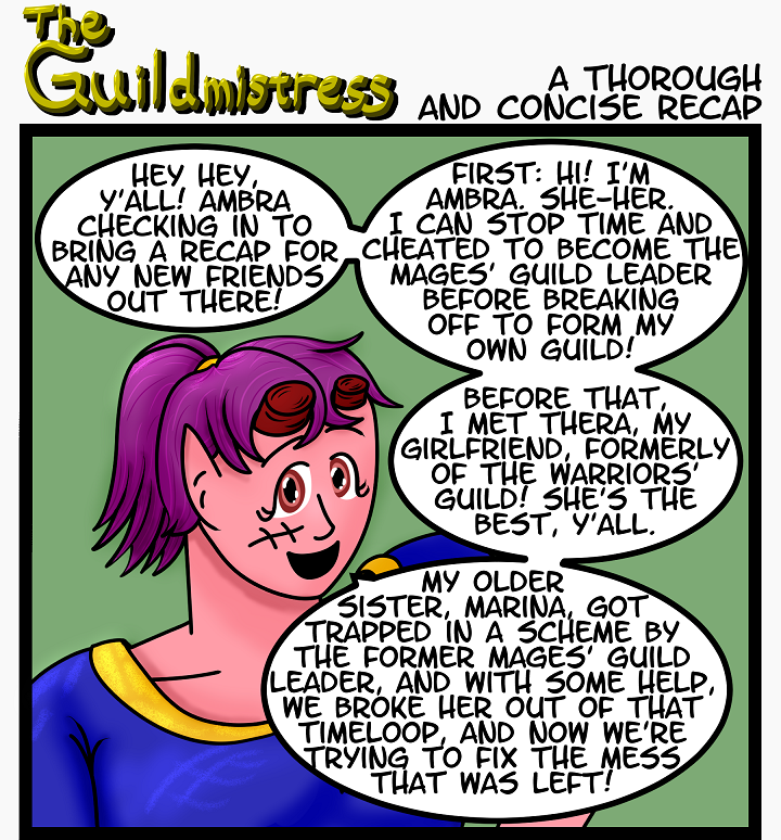 DaGuildmistress's tweet photo. Today's Comic: A Thorough and Concise Recap

Special thanks to my Patreon Pals for their generous support! Did you know?: They are all Great https://t.co/8cMKKrf9QH