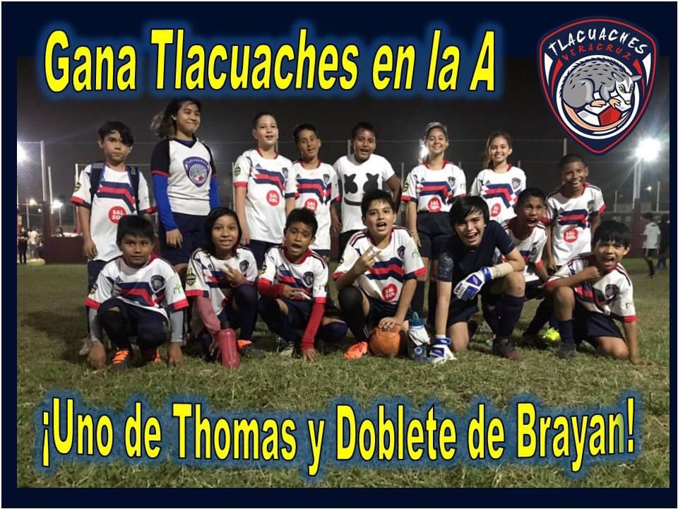 TlacuachesVer's tweet photo. En la Infantil A ¡Gana el Tlacuache! 

Marcador final 3-1 con un gol del buen Thomas y un doblete de Brayan que dejó la defensa central para convertirse en delantero de la escuadra rojiblanca. Todos los niños y niñas se entregaron al máximo 

¡Felicidades Chicos y Chicas! https://t.co/Jr7DCst6a9