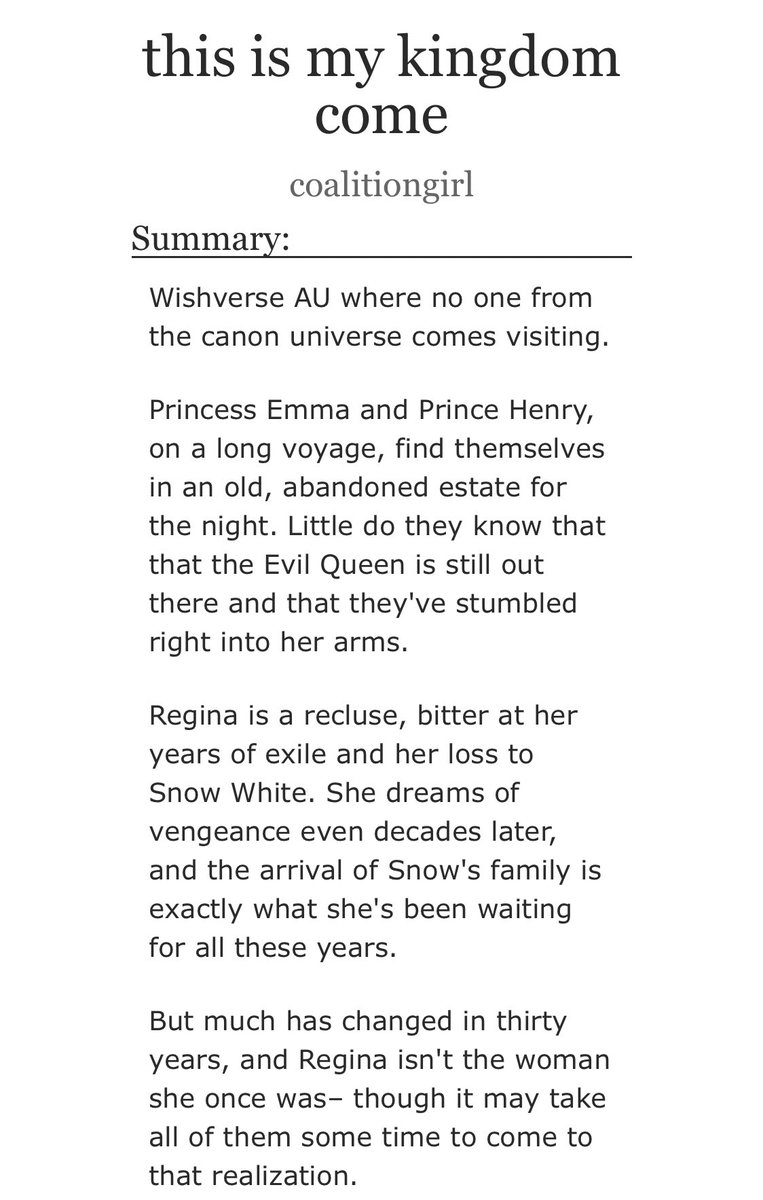 March 3: this is my kingdom come by  @coalitiongirl  https://archiveofourown.org/works/13728822/chapters/31541589