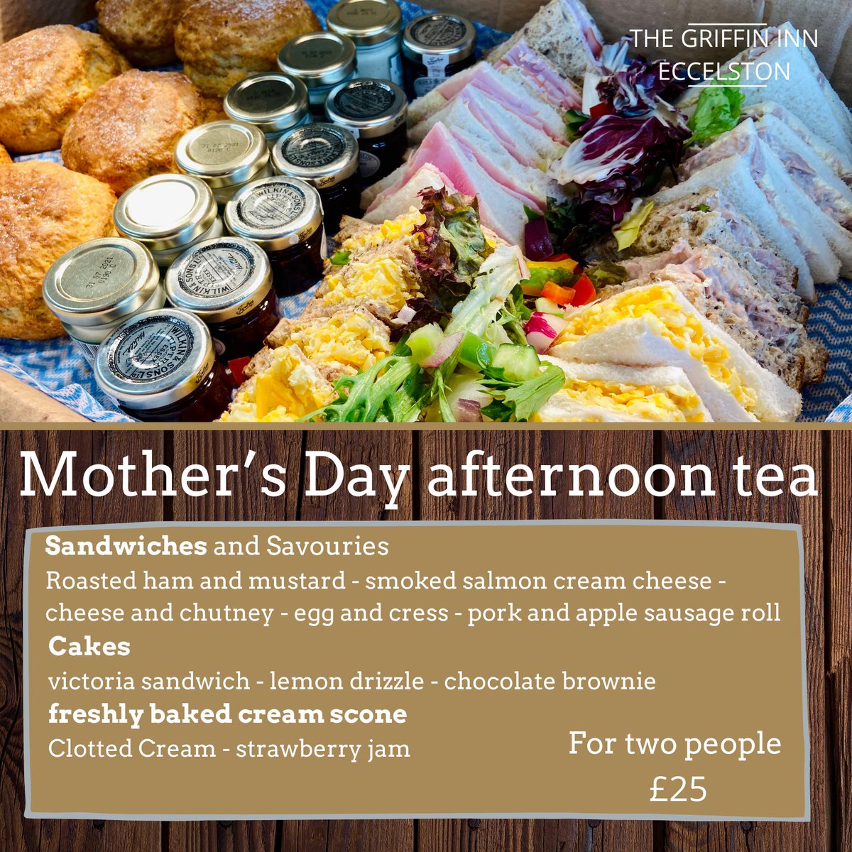 Mother’s days coming why not enjoy our popular Mother’s Day afternoon tea for 2 for £25 collection from 11am on the 14th of March, message us to order yours cut off for orders Is Friday at 12pm. #food #afternoontea #mothersday. #mothersdayafternoontea #goodvibes