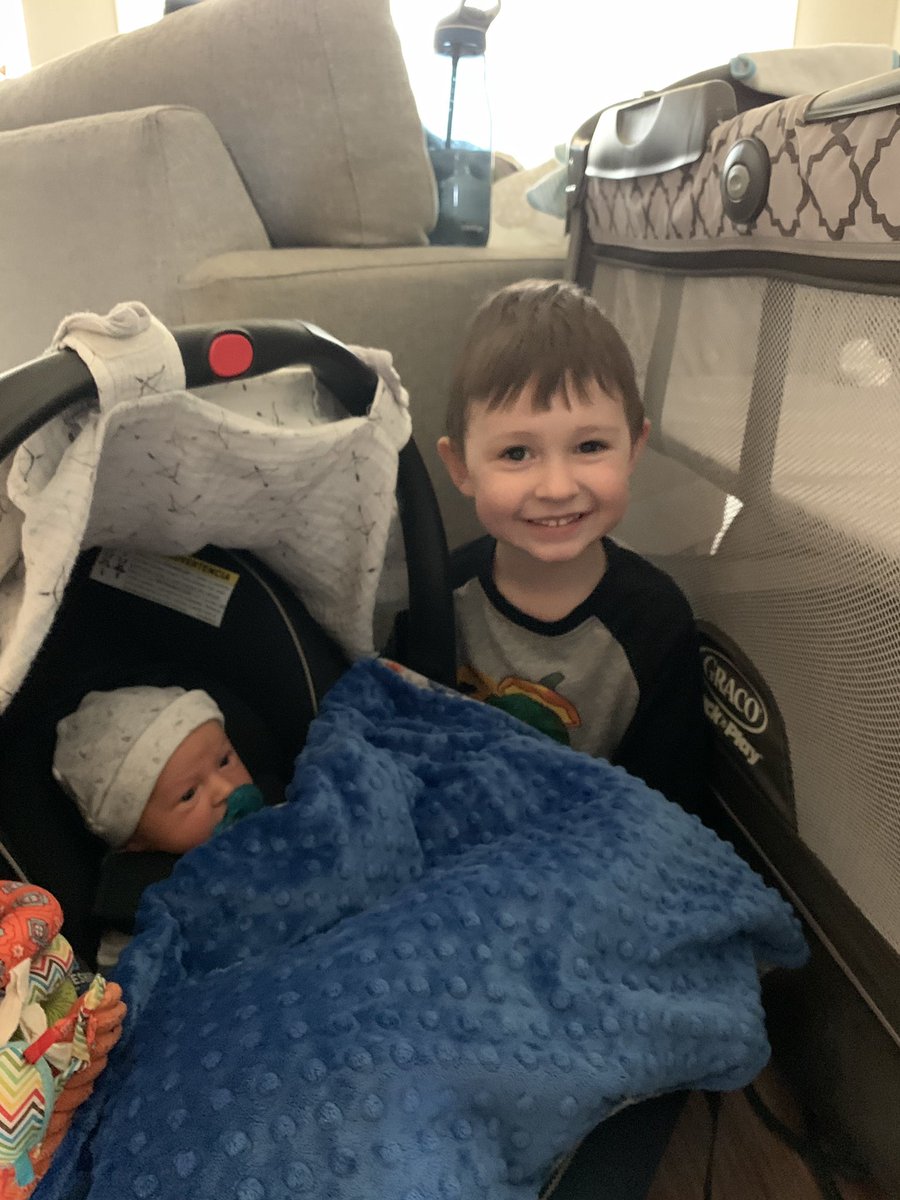 MrsKayla_Allen's tweet photo. Cameron Roy arrived 2/22/2021.  Big brother couldn’t be prouder. Now for some cuddle time❤️ https://t.co/TIQkMzX5lJ