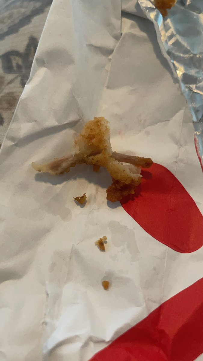 jonecko85's tweet photo. @ChickfilA there was a bone in our chicken nuggets today. Seems this should have been found before the chicken was cooked. https://t.co/dkZQSrLYYC