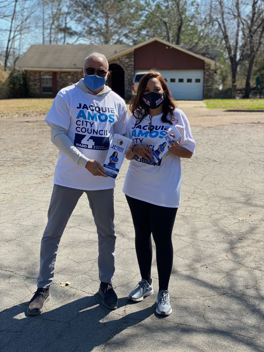 Pleased to knock on doors today with Jacquie Amos for City Council. Jackson has so many needs and it needs Jacquie.