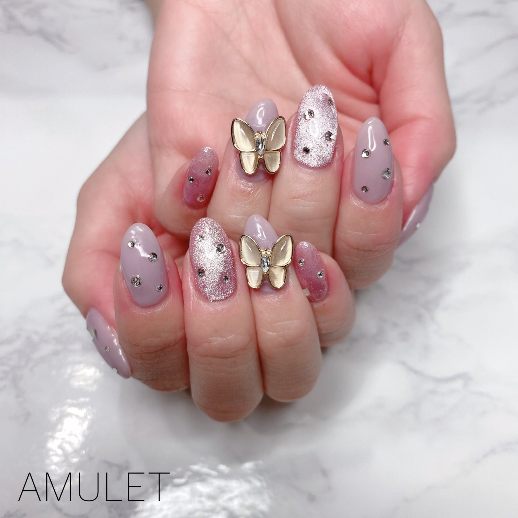 ネイルサロン アミュレット Magnet Butterfly バタフライネイル マグネットネイル パープルネイル キラキラネイル 岡山ネイル 岡山ネイルサロン アミュレット T Co Nnayrgntjb Twitter