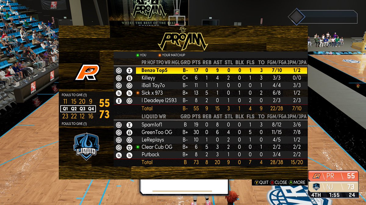 Reloaded2K_'s tweet image. GG to @PerceiveReaIity as we 3-1 to advance to the FINAL 4 of the @WRproamleague Playoffs! 

PG: @Spam1Of1 
SG: @GreenTooNice 
SF: @LeReplays 
PF: @ClearCub 
C: @Putback_ 

@Numbers2K @youFamousEnough @RankEm_  @2kCompGames @MPBA2K @TheeJoeVegas @BlkFrankWhite1 @SSWIGameNation