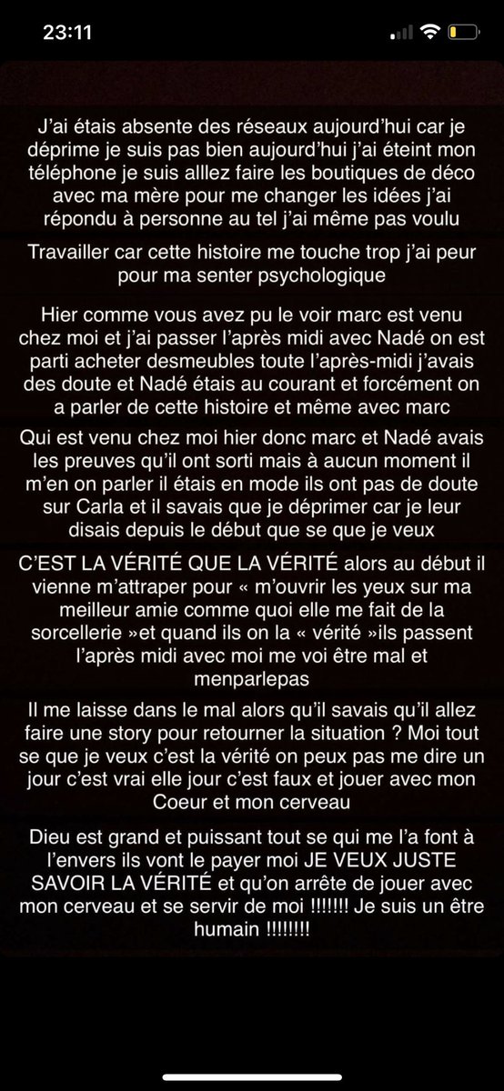 steev_nn's tweet photo. Tg frr la seule chose que tu veux faire c’est te mettre Carla dans ta poche pour que tu sois innocente auprès du public #marcblata #BoycottLesMarseillais https://t.co/upDUO58VkZ
