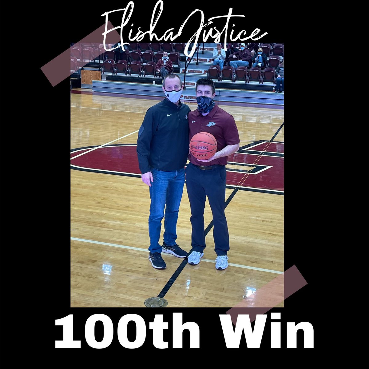 Congrats to Elisha Justice on his 100th win today as our Panther Bball coach with our 61-37 win over Magoffin Co. in our P.I.T.  
In 5 seasons, he has lead us to: 
4 District Champs
2 All A Region Champs
2 15th Region Champs
100 Wins
#Congrats
#GoPanthers