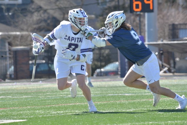 cap_athletics's tweet image. Jonathan Kilgallon and CJ Hughes team up for matching hat tricks to pace Cap in 14-2 rout of Marietta! 

Read the full recap of today's action that drove @CapMensLax to 2-0 on the year! #CapMLAX #D3Lax #OAC

📰 athletics.capital.edu/news/2021/3/6/…

📸 Jamie Gaffney