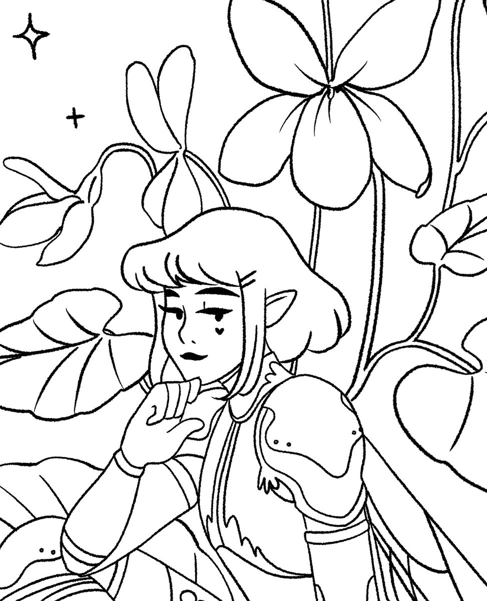 Hair and armor are where it's at #faceyourlineart 