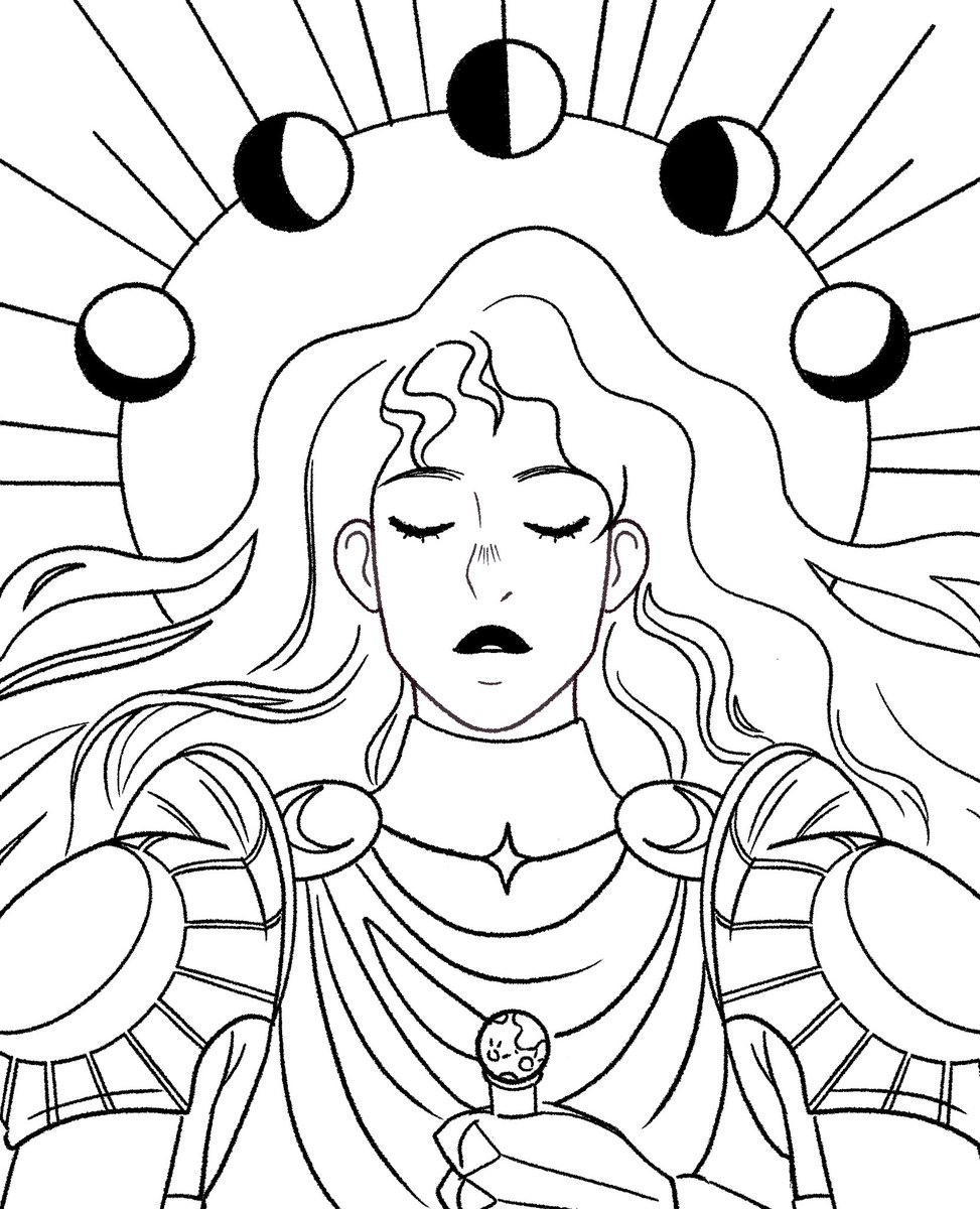 Hair and armor are where it's at #faceyourlineart 