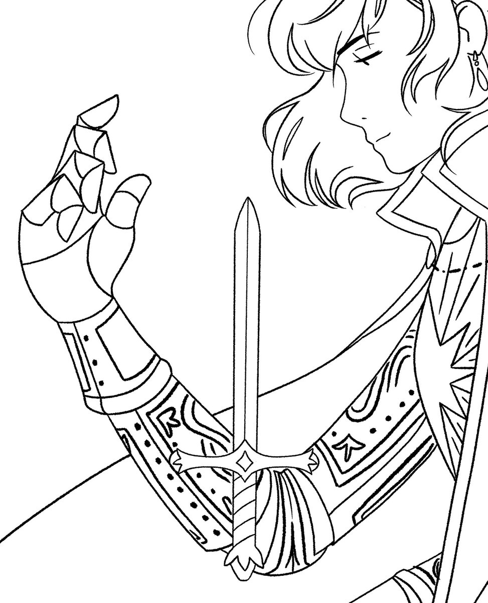 Hair and armor are where it's at #faceyourlineart 