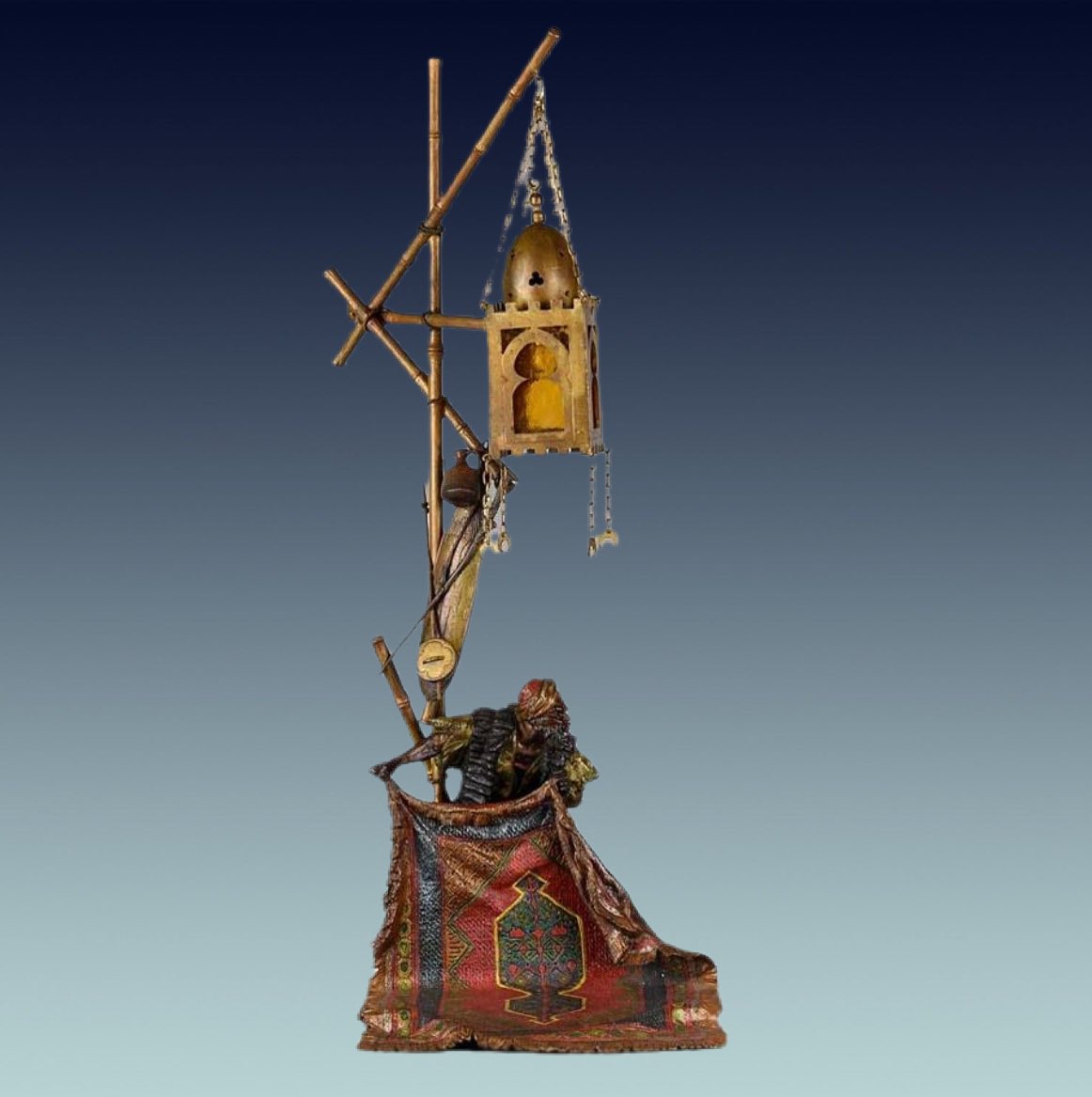 *Newly Acquired Collection of Bergman Arab Bronzes* to be posted on Instagram, including this fine ‘Arab Carpet Seller Lamp’ - large 53 cm high, circa 1910

£ 6,850

Now available from Hickmet Fine Arts. For further information email info@hickmet.com