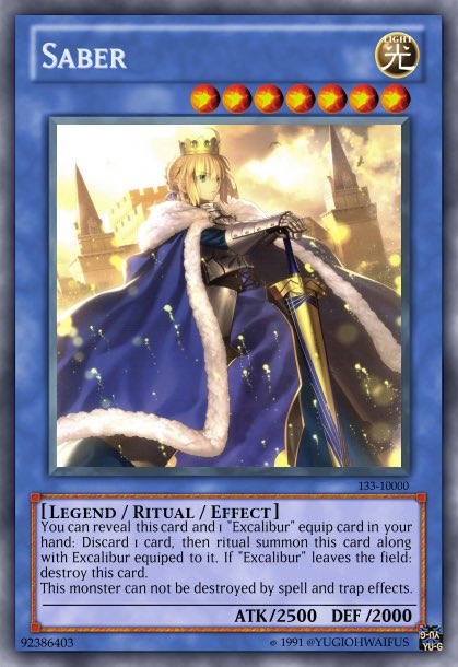 Saber from Fate: #yugioh Saber from Fate: #yugioh