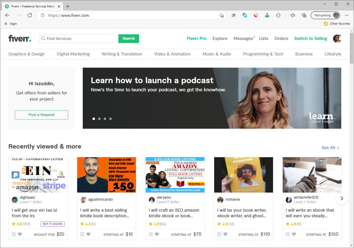 iszuddin's tweet photo. 7 Cara Programmer Buat USD Tapi Duduk Di Malaysia (thread)

1 - Cari peluang di marketplace seperti Fiverr, Freelancer, Upwork, Workana https://t.co/1bkRgk80nT