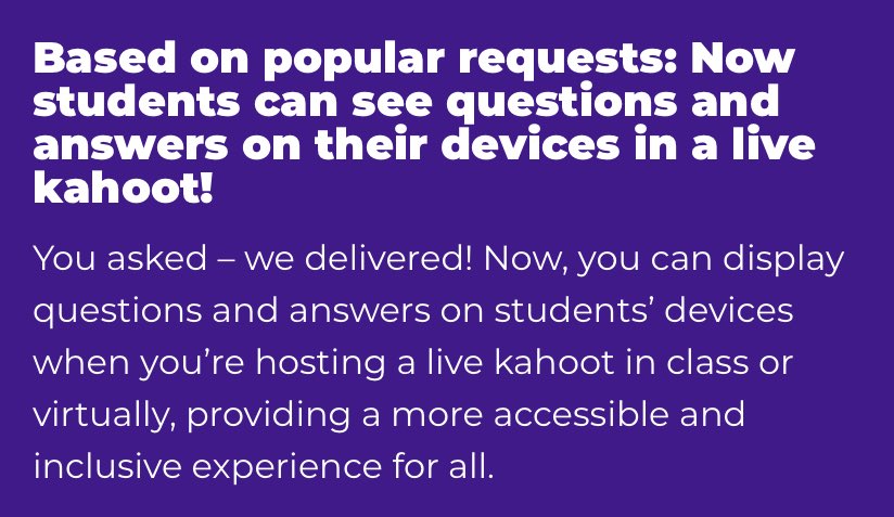 Way to Kahoot!  This is about as awesome as it gets!