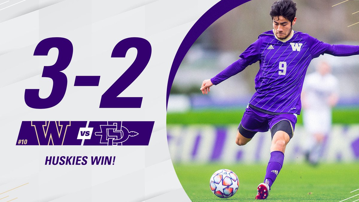 UW_MSoccer's tweet image. The tying goal in the last minute of regulation, then the winner two minutes into OT as the Dawgs win a crazy one!

#GoHuskies