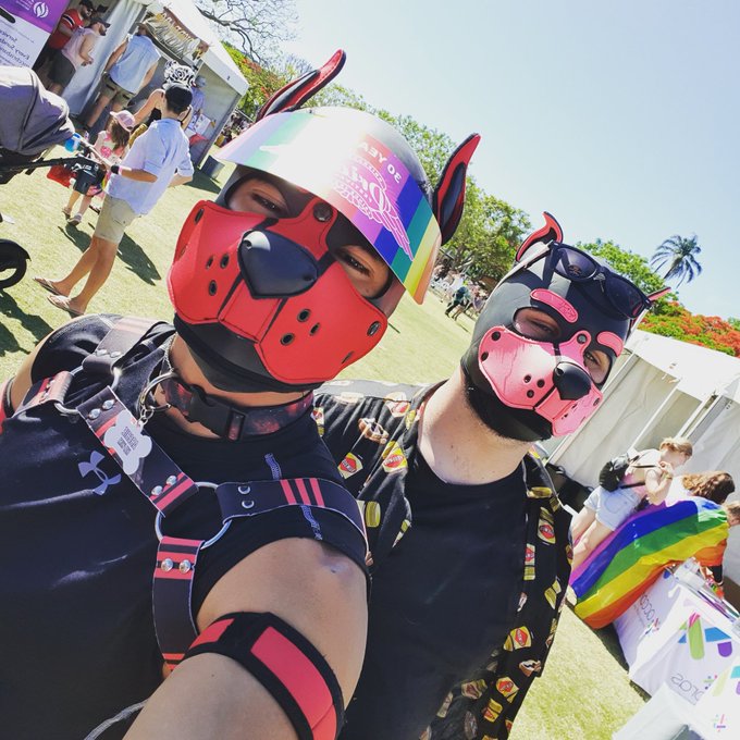 Throwback to Brisbane Pride 2020. Awoooo~ #puppride #pupplay #petplay #bdsm #kink #fetish #brisbanepride
