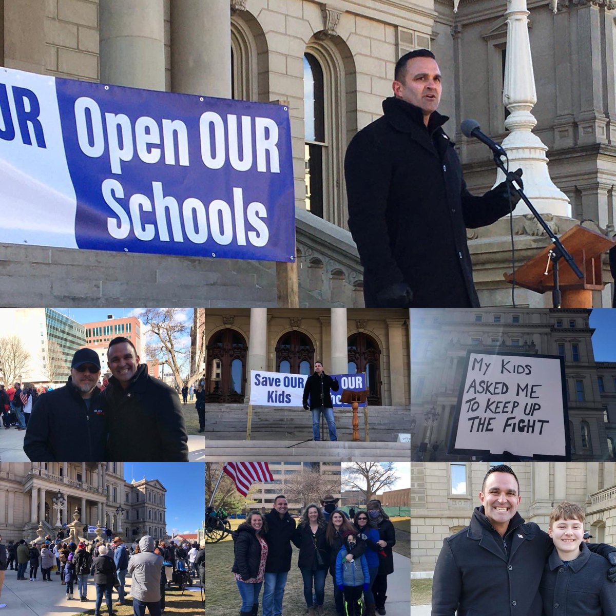 GarrettSoldano's tweet photo. Great day and great turnout at the rally in Lansing, Michigan to get these kids/young adults back to in person learning and NO MASK MANDATES
Hang in there folks bc we are going to WIN this fight.
We The People ARE NOT going anywhere!
🇺🇸❤️💪🏽
#GforG2022 https://t.co/KtjP1LBniV