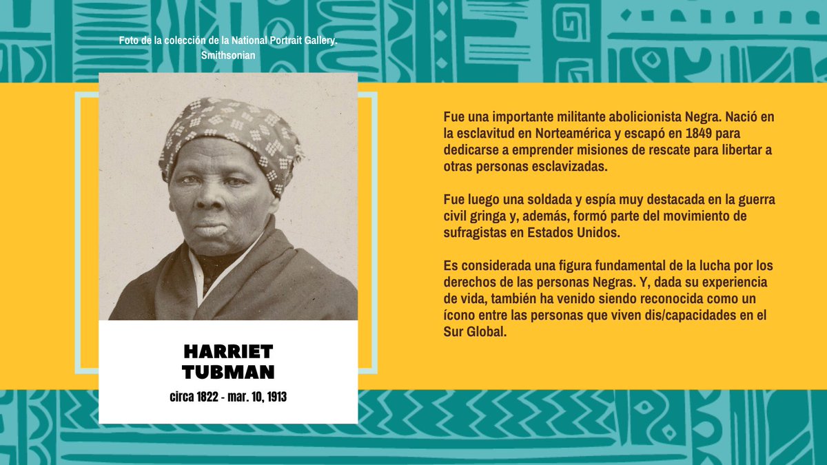 alteroteca's tweet photo. La fiesta de las #memoriasancestrales sigue con Harriet Tubman, una poderosa referente a quien nada ni nadie detuvo en la lucha por la libertad de su gente.

Hoy la celebramos como un icono histórico, recordando su inmenso legado. 👩🏿💛 https://t.co/FUb3uFztU7