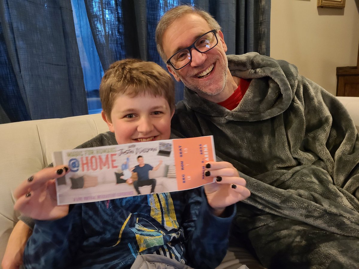 sherean's tweet image. I made up tickets for #MagicForHumans and surprised my family. We&apos;re so excited! @Justin_Willman