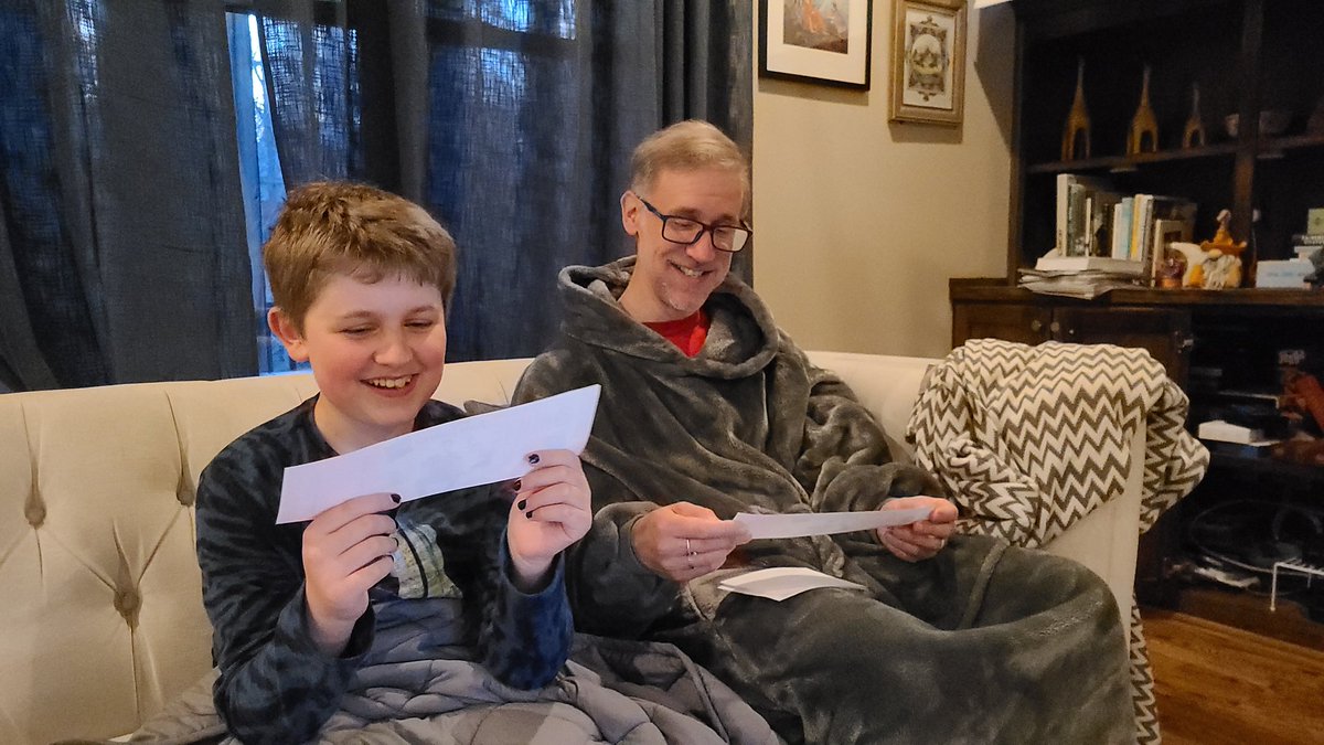 sherean's tweet image. I made up tickets for #MagicForHumans and surprised my family. We&apos;re so excited! @Justin_Willman