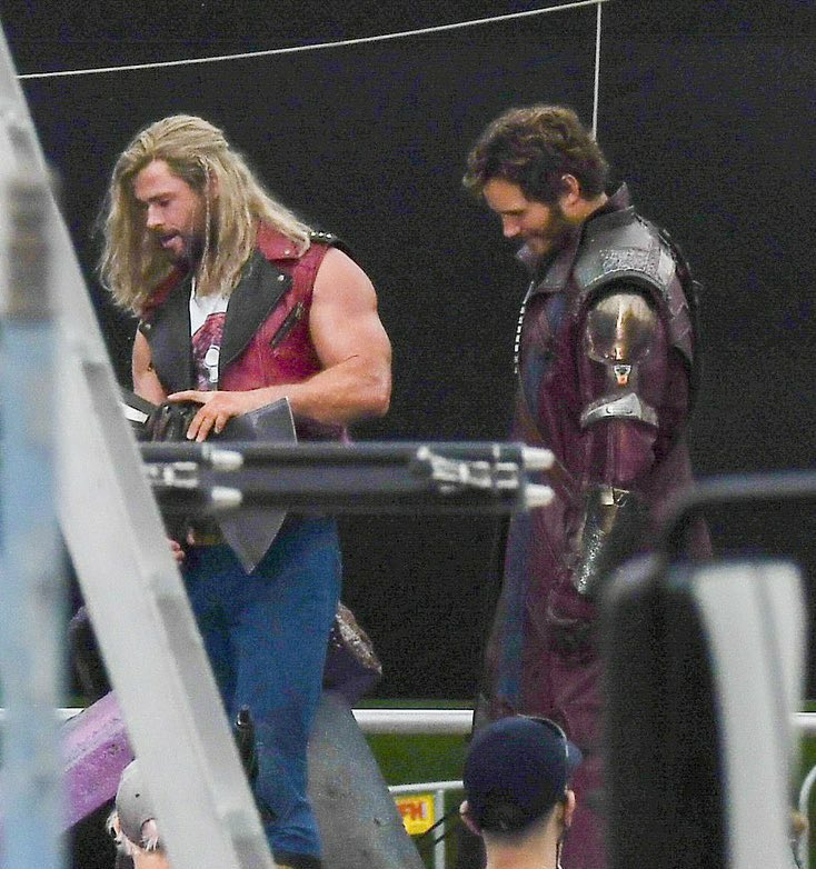 RT @BeccaBochna: Still thinking of this photo of Thor and Star Lord from the set of Thor: Love and Thunder https://t.co/2DDKkVv0uT