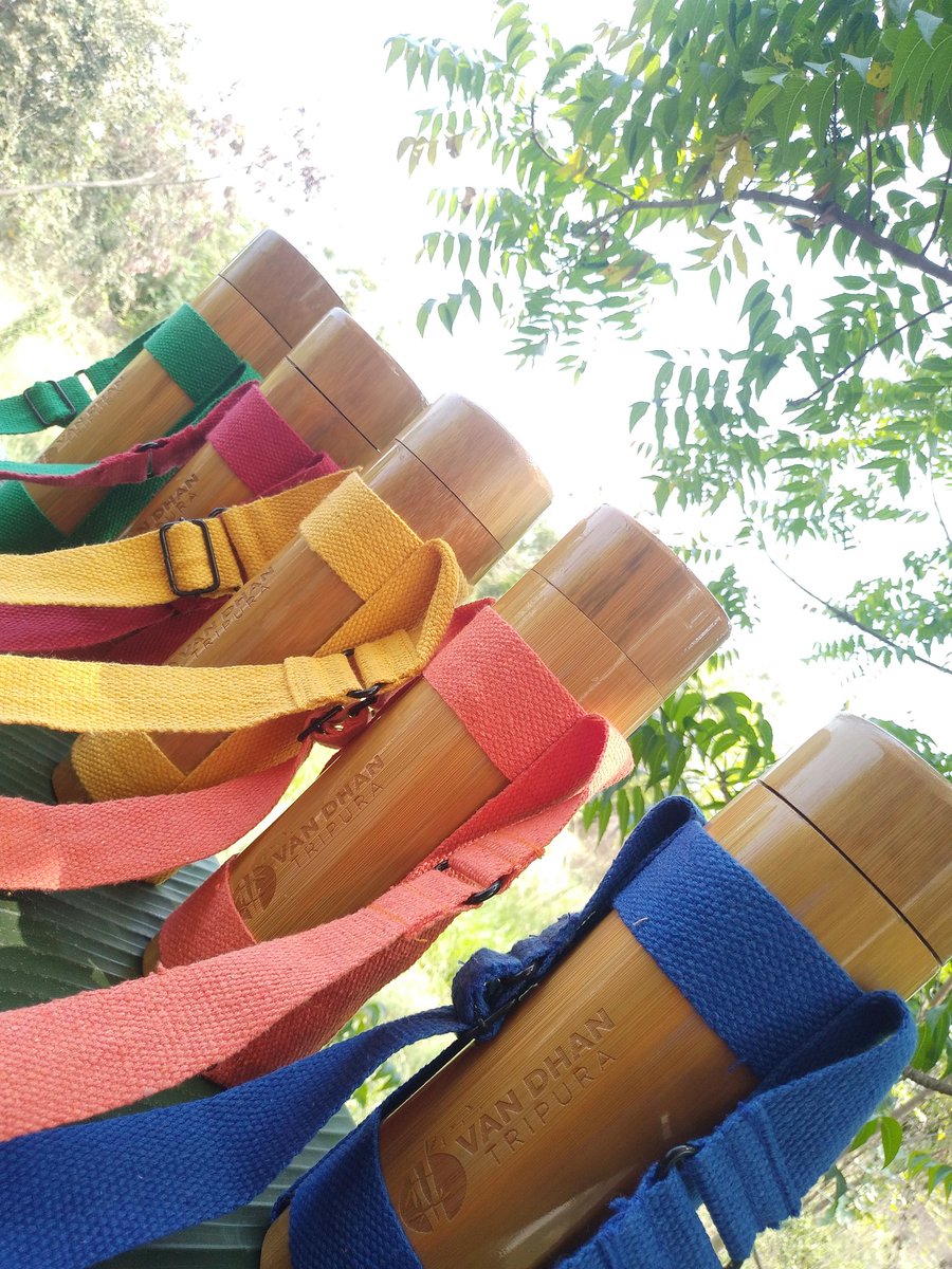 modernminia's tweet photo. Vandhan tripura #ecofriendly, #handcrafted by the tribal artisans of #Tripura, #organic, #healthy #bamboo copper #water bottles. 
#perfect #sustainable alternative to #plastic bottles. 
#saveEarth 
#saynotoplastic
#vandhan
#giftideas 
#Delhi 
#MakeInIndia https://t.co/BfYUPd1ogV