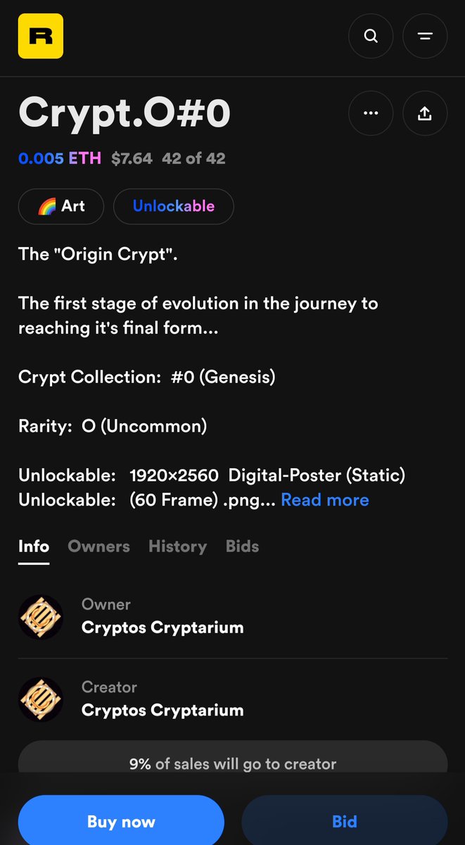CCryptarium's tweet photo. ●❕2DAYS LEFT❕●

Available on Rarible: https://t.co/4uc15y5qGS

#cryptoart #NFT #collectible #art https://t.co/uffM9W3i7q