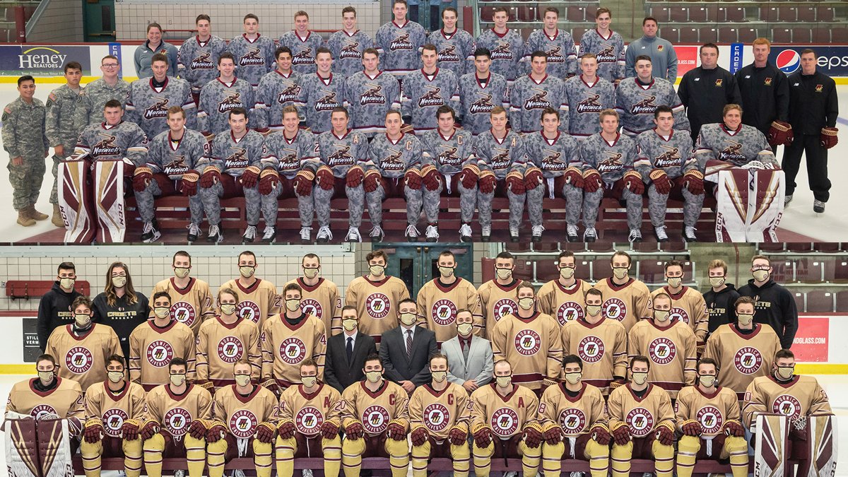 NorwichCadets's tweet photo. MHKY | With 3:25 left in today's game, the Cadets surrendered their 1st goal since Jan. 24, 2020.  𝙏𝙃𝙀 𝙎𝙏𝙍𝙀𝘼𝙆 lasted a @NCAAIceHockey all levels 730:26, 11 consecutive game shutouts and spanned 407 calendar days. Congrats 2019-20 &amp; 2020-21 teams on an incredible feat. https://t.co/T6DwbGQn5F