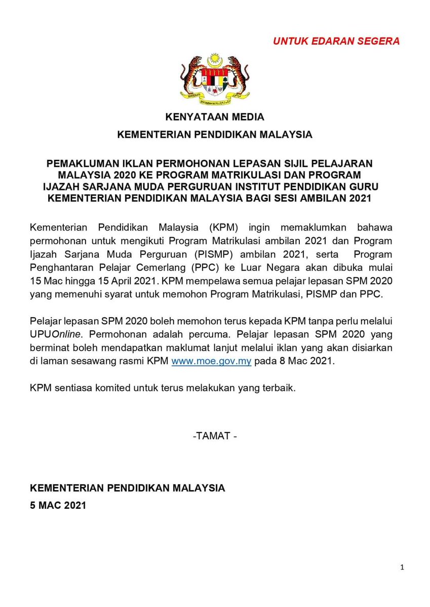 Adila Farhana S Tweet Wow Ppc Program Penghantaran Pelajar Cemerlang Ke Luar Negara Is Back Guys To Spm 2020 Candidates It S Your Chance Siapa Nak Peluang Belajar Di Obesi Blh Apply Trendsmap