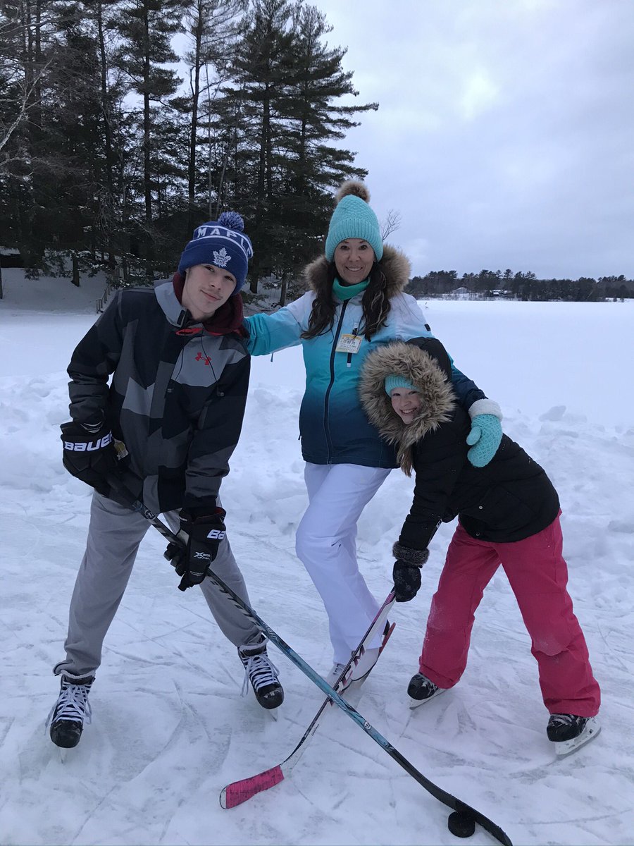 kdaide's tweet image. Family time on the cottage rink. #waltersrink #Muskoka