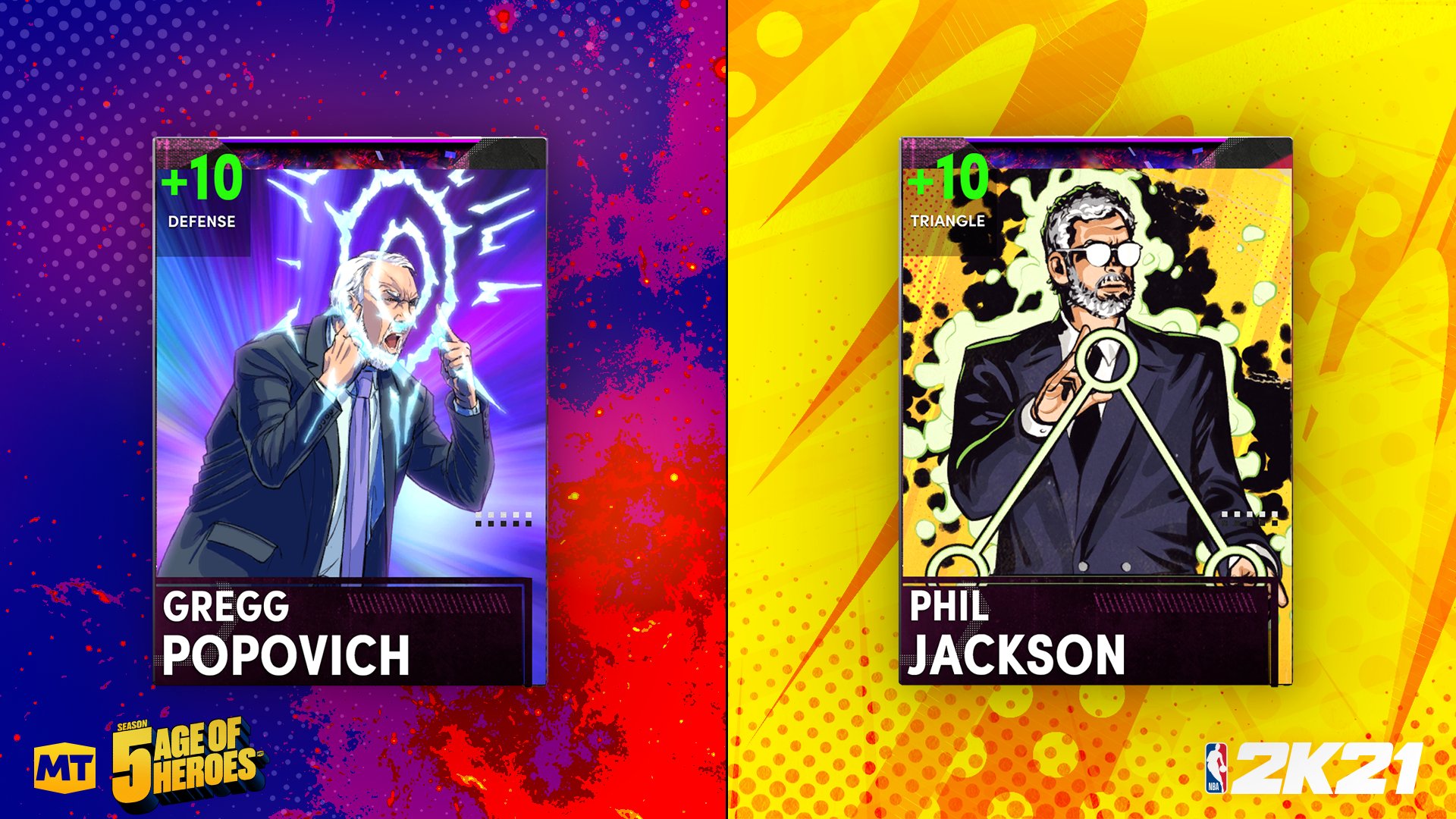 Nba 2k22 Myteam Age Of Heroes Collection Announcement Icymi Dark Matter Coaches Phil Jackson Gregg Popovich Will Be The Rewards For Completing The Golden Modern Age Collections