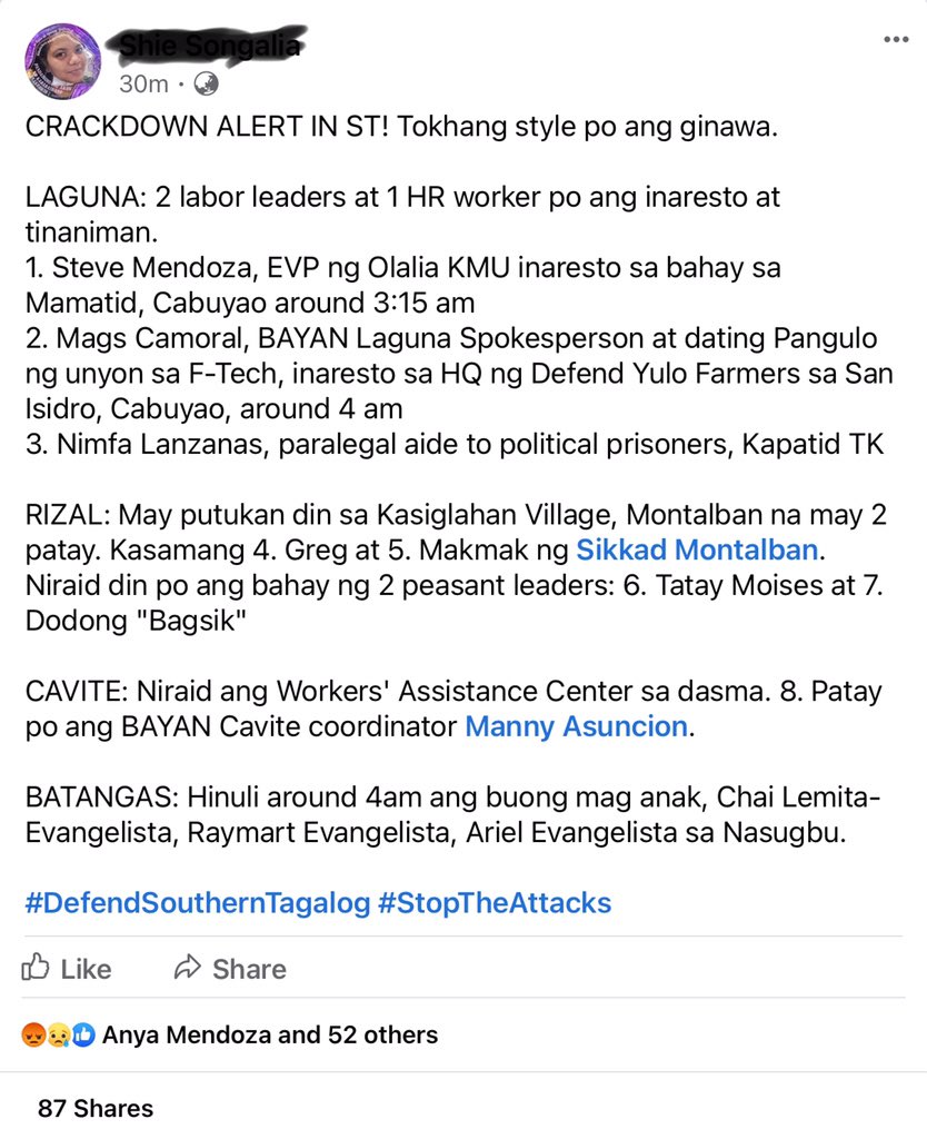 Teddy Casino On Twitter This Is Manny Asuncion A Friend Colleague Who Is A Known Labor Organizer And Community Leader In Cavite He Was Killed Early This Morning In A Supposed