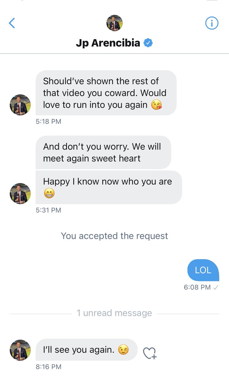 Tomi Lahren’s boyfriend who is a baseball player/@foxsportsfl analyst is threatening to beat me up. Luckily, I looked up his batting average and I doubt he could make contact.