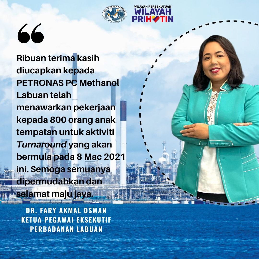 LabuanCorp's tweet photo. Terima kasih @Petronas PC METHANOL Labuan!
#PLPrihatin
#demilabuan https://t.co/z2BhWr9SJ9
