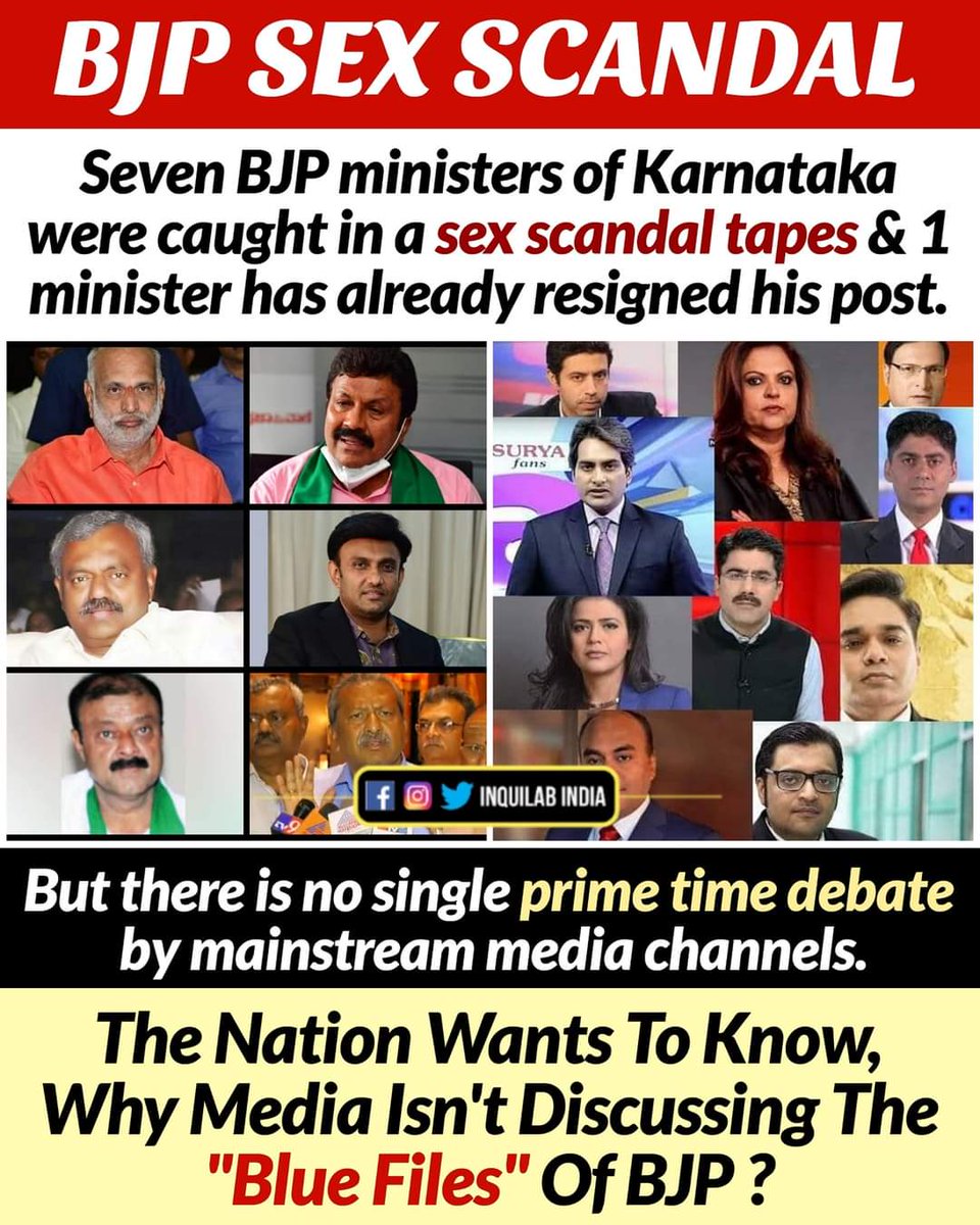 BJP CD Scandal is getting bigger & bigger in Karnataka. After BJP Minister Ramesh Jarkiholi’s CD came out, 6 more senior BJP leaders have approached the court seeking action against anyone releasing their videos. This is #BJPCDScandal , & Godi media is protecting them. SHAME!