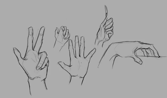 Was just drawing my own hand live the other day. So have some hand studies.

#ArtistOnTwitter #artstudy 