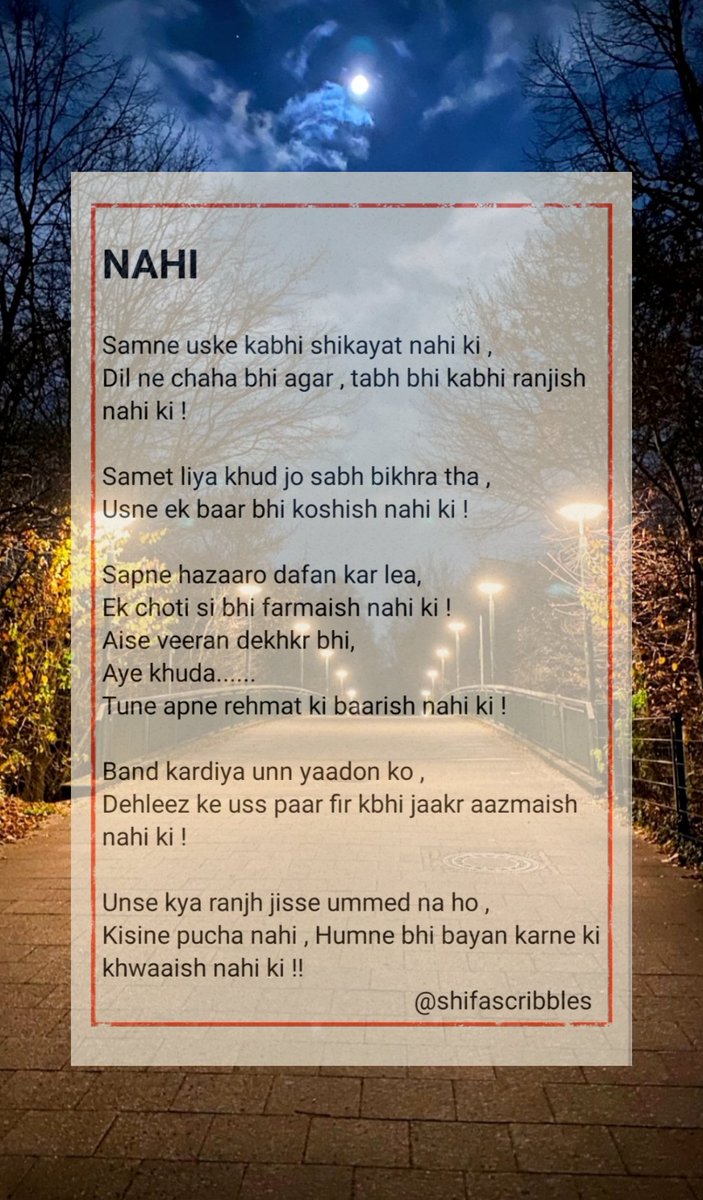 shifascribbles's tweet photo. #shifascribbles #Randomnthoughts #shayari #poetrycommunity #poetrylovers #love #LifeGoesOn #WritingCommunity #writer https://t.co/RLrt6lQIKL
