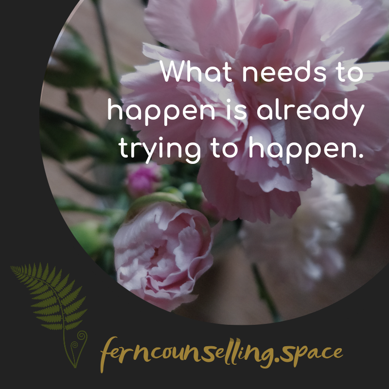 What if what needs to happen is already trying to happen? What's in the way?

#actualisingtendency #wildtherapy #lettinggo #control #personcentredcounselling