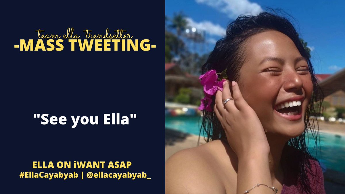 EllaTrendsetter's tweet photo. -MASS TWEETING FOR FRESH TWEETS-

If you see this tweet, you are obligated to reply, "See you, Ella" along with your favorite PHOTO of her and our official tagline. 

 ELLA ON iWANT ASAP https://t.co/UPBCYdKnms