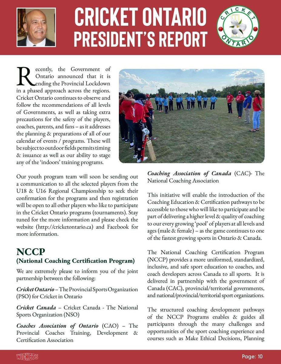 Newsletter brief on #NCCP National Coaching Certification Program in association with <a href="/canadiancricket/">Cricket Canada</a> , <a href="/cricketontario/">CCO</a> and Coaches Association of #Ontario CAO