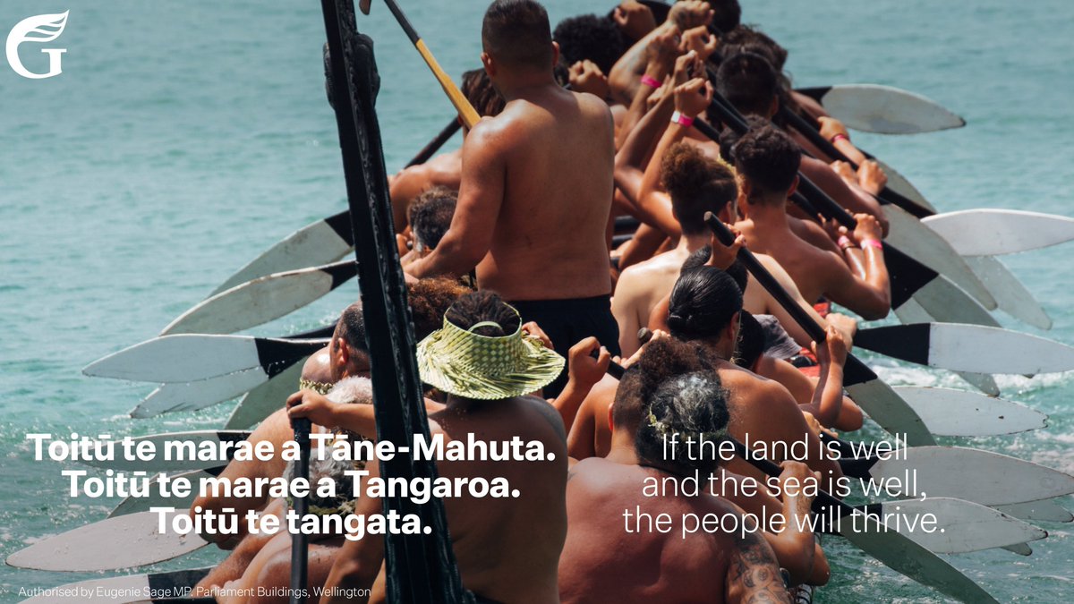 NZGreens's tweet photo. Toitū te marae a Tāne-Mahuta
Toitū te marae a Tangaroa
Toitū te Tangata
We acknowledge the Mana Tangata Whenua hold as Kaitiaki over our moana.
#SeaWeek2021 https://t.co/HB35ONfS1d