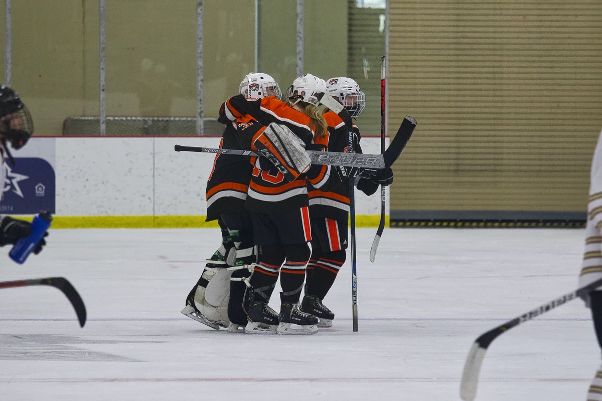 The heroes embrace! <a href="/FurlongRyleigh/">Ryleigh Furlong</a> with the shutout and <a href="/sam_moehle/">Sam Moehle</a> who got the game winner against South. Fantastic job girls! <a href="/FHSghockey_/">FHS Girls Hockey</a>