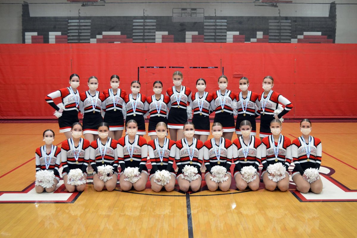 2nd in the State with Pom! So proud of this group of girls. They persevered through incredibly hard mental and physical obstacles. The strict covid restrictions with dance prevented us from doing kick. This team stepped up and proved they can excel in anything