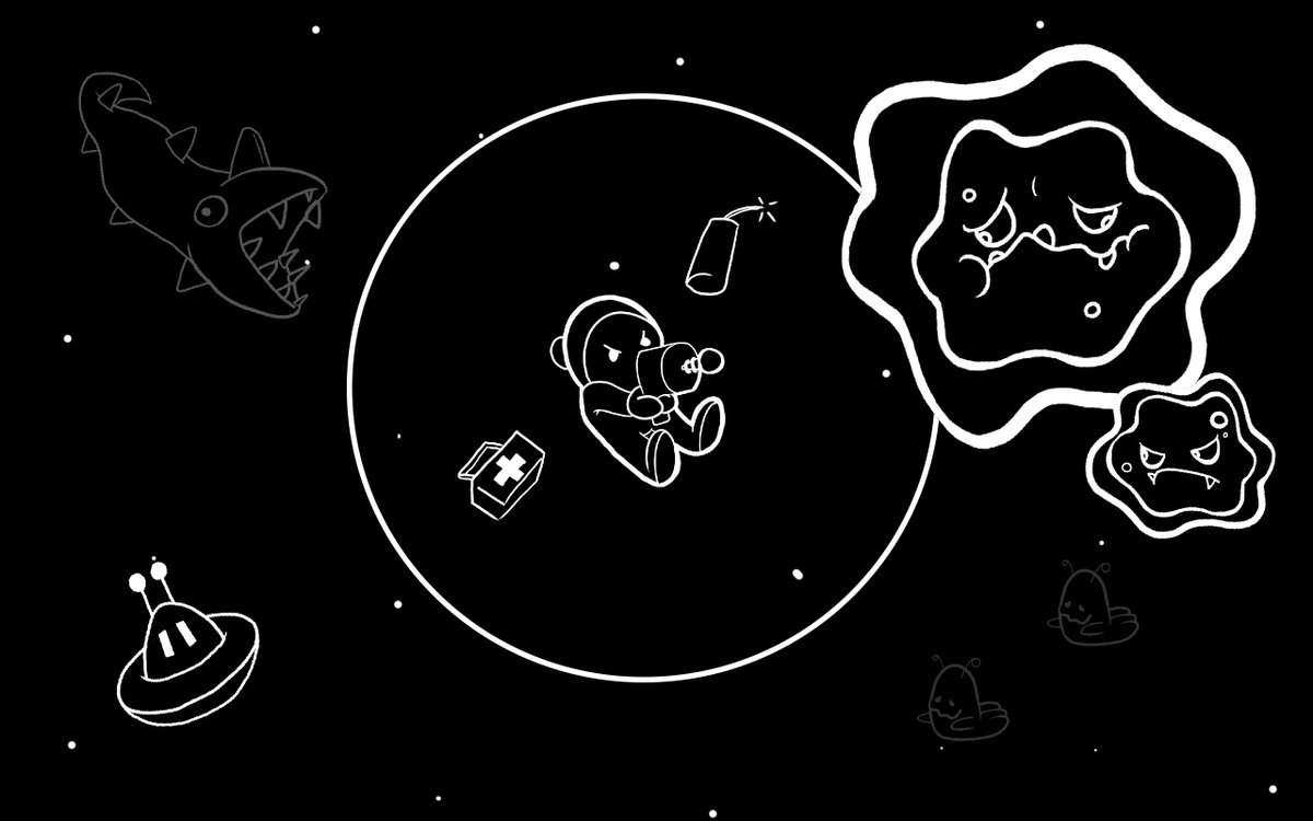 In QUARANTEENIE, the goal is to keep your enemies away from your bubble, but you can also occasionally use power-ups like the raygun and dynamite to deal with your foes! Give it a shot!
#indiegame #gamedev #madeinconstruct #construct3 #mobilegaming