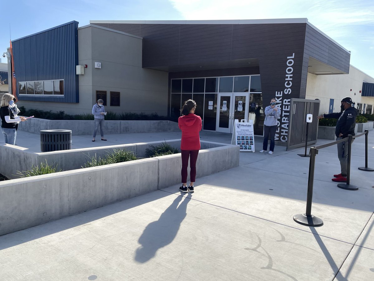John_Eick's tweet photo. Shout out to ⁦@mjgruenholz⁩ and the #WestlakeCharter team for rehearsing our protocols to bring our students back to campus safely! We are all fired up and ready thanks to your hard work and preparation! https://t.co/BB7I5XQKFz